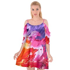 Colorful Painting Cutout Spaghetti Strap Chiffon Dress by artworkshop