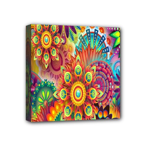 Mandalas Colorful Abstract Ornamental Mini Canvas 4  X 4  (stretched) by artworkshop