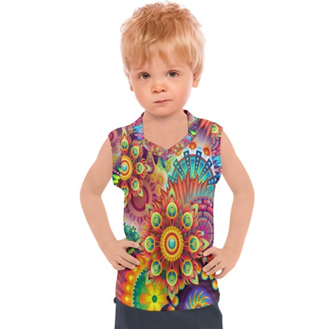 Mandalas Colorful Abstract Ornamental Kids  Sport Tank Top by artworkshop