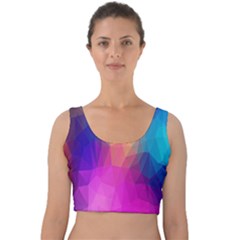 Triangles Polygon Color Velvet Crop Top by artworkshop