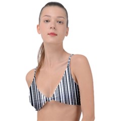 Barcode Pattern Knot Up Bikini Top by Sapixe