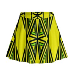 Abstract Pattern Geometric Backgrounds Mini Flare Skirt by Eskimos