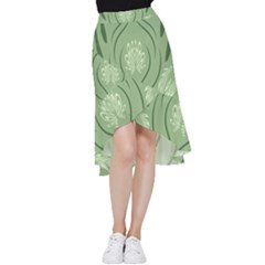Folk Flowers Print Floral Pattern Ethnic Art Frill Hi Low Chiffon Skirt by Eskimos