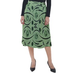 Folk Flowers Print Floral Pattern Ethnic Art Classic Velour Midi Skirt  by Eskimos