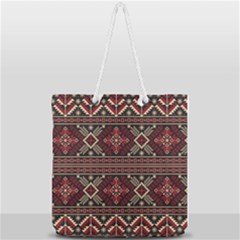 Ukrainian-folk-seamless-pattern-ornament Full Print Rope Handle Tote (large) by Wegoenart