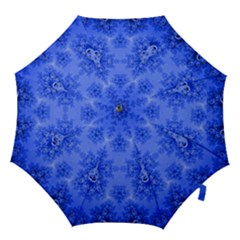 Blue Sky Over The Bluebells Frost Fractal Hook Handle Umbrellas (medium) by Artist4God