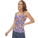 Vector-seamless-pattern-with-butterflies-beetles Basic Halter Top View2