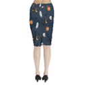 Halloween Ghost Pumpkin Bat Skull Midi Wrap Pencil Skirt View2