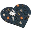 Halloween Ghost Pumpkin Bat Skull Wooden Puzzle Heart View3
