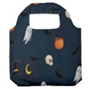 Halloween Ghost Pumpkin Bat Skull Premium Foldable Grocery Recycle Bag View1