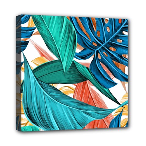 Leaves Tropical Exotic Mini Canvas 8  X 8  (stretched) by artworkshop
