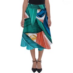 Leaves Tropical Exotic Perfect Length Midi Skirt by artworkshop