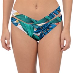 Leaves Tropical Exotic Double Strap Halter Bikini Bottom by artworkshop
