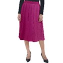 Pink Leather Leather Texture Skin Texture Classic Velour Midi Skirt  View1