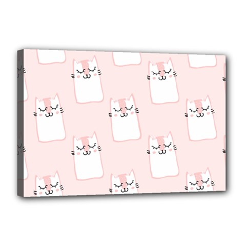 Fluffy Cat Pets Canvas 18  X 12  (stretched) by artworkshop