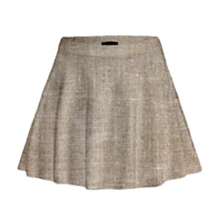 Textile Jute Brown Mini Flare Skirt by artworkshop