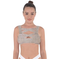 Textile Jute Brown Bandaged Up Bikini Top by artworkshop