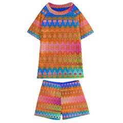 Sky Delight Kids  Swim Tee And Shorts Set by Thespacecampers