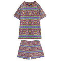 Eye Swirl Kids  Swim Tee And Shorts Set by Thespacecampers