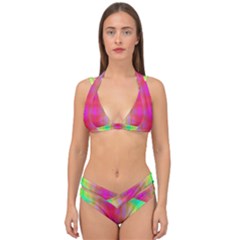 Patterned Double Strap Halter Bikini Set by Thespacecampers