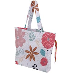 Nature Flora Drawstring Tote Bag by artworkshop