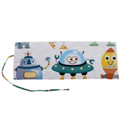 Vector-set-funny-robots-cartoon Roll Up Canvas Pencil Holder (s) by Jancukart