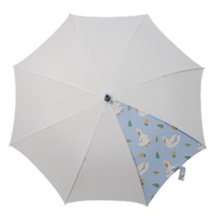 Duck-flower-seamless-pattern-background Hook Handle Umbrellas (medium) by Jancukart