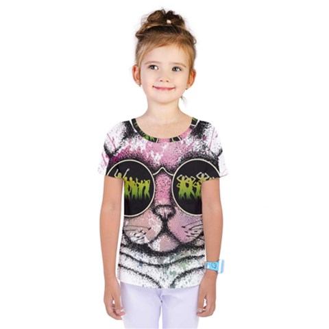 Black-cat-head Kids  One Piece Tee by Jancukart