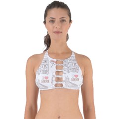 I Love London Drawing Perfectly Cut Out Bikini Top by Jancukart