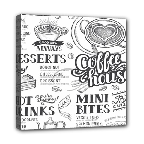 Vintage Coffee-tea-cafe-hamburger-menu-coffee-shop-menu Mini Canvas 8  X 8  (stretched) by Jancukart