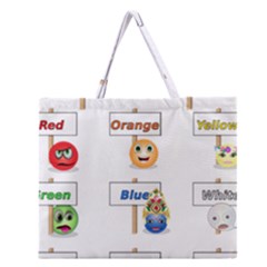 Graphic-smiley-color-diagram Zipper Large Tote Bag by Jancukart