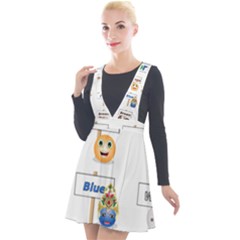 Graphic-smiley-color-diagram Plunge Pinafore Velour Dress by Jancukart