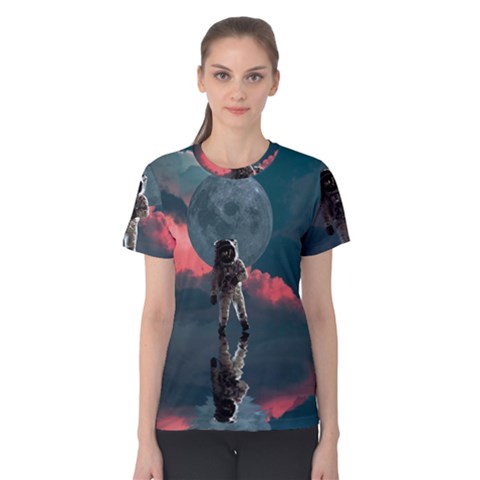 Astronaut-moon-space-nasa-planet Women s Cotton Tee by Jancukart