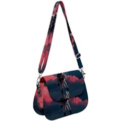 Astronaut-moon-space-nasa-planet Saddle Handbag by Jancukart