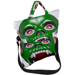 Monster-mask-alien-horror-devil Fold Over Handle Tote Bag by Jancukart