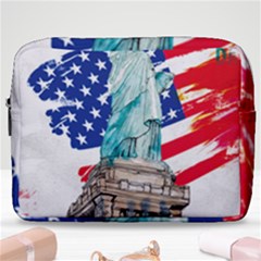 Statue Of Liberty Independence Day Poster Art Make Up Pouch (large) by Jancukart