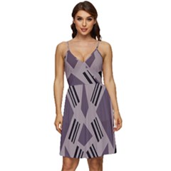 Abstract Pattern Geometric Backgrounds   V-neck Pocket Summer Dress  by Eskimos