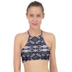 Abstract Pattern Geometric Backgrounds  Racer Front Bikini Top by Eskimos