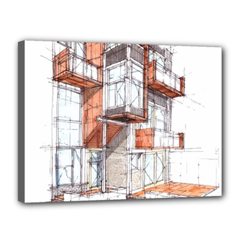 Rag-flats-onion-flats-llc-architecture-drawing Graffiti-architecture Canvas 16  X 12  (stretched) by Jancukart