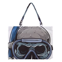 Skull-underwater-diving-skeleton-diving-head Medium Tote Bag by Jancukart