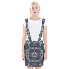Folk Flowers Print Floral Pattern Ethnic Art Braces Suspender Skirt by Eskimos