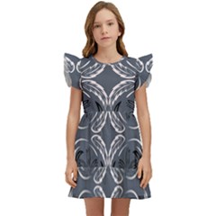 Folk Flowers Print Floral Pattern Ethnic Art Kids  Winged Sleeve Dress by Eskimos
