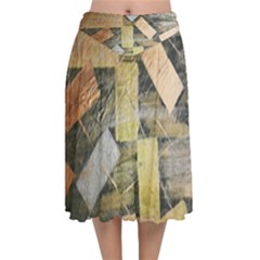 All That Glitters Is Gold  Velvet Flared Midi Skirt by Hayleyboop