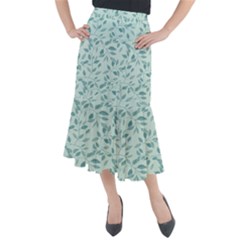 Seamless Foliage Midi Mermaid Skirt by artworkshop