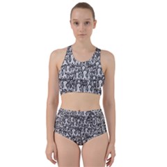 Sketchy Monster Insect Drawing Motif Pattern Racer Back Bikini Set by dflcprintsclothing