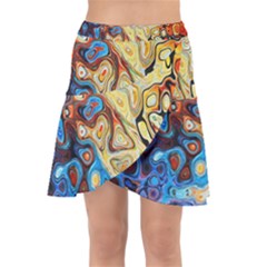 Colorful Structure Wrap Front Skirt by artworkshop
