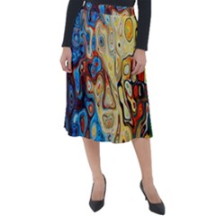 Colorful Structure Classic Velour Midi Skirt  by artworkshop
