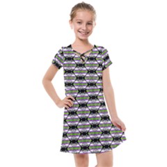 Hackers Town Void Mantis Hexagon Agender Nine 9 Stripe Pride Flag Kids  Cross Web Dress by WetdryvacsLair