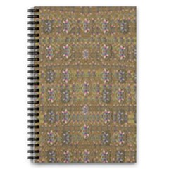Sunflowers Seed In Harmony With Tropical Flowers 5 5  X 8 5  Notebook by pepitasart