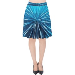 Background-structure-lines Velvet High Waist Skirt by Jancukart